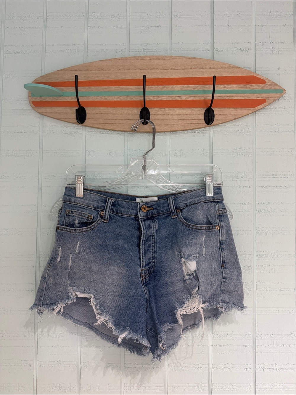 ReGeneration by Celebrity Pink Distressed Denim Shorts - Blue